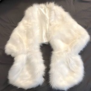 White Faux Fur Stole